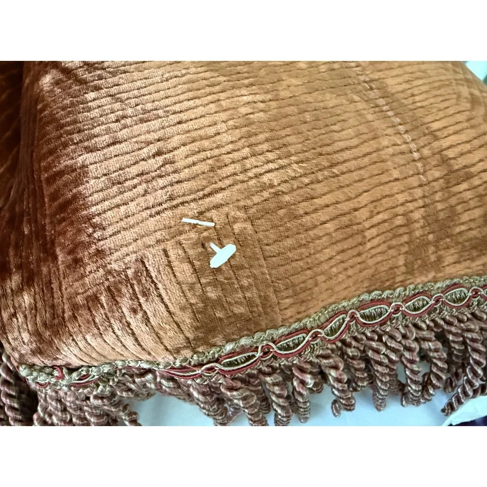 JCPenney Marrakech Rust Chenille 4pc Lot 2 Oblong Pillows & 2 Euro Shams NEW